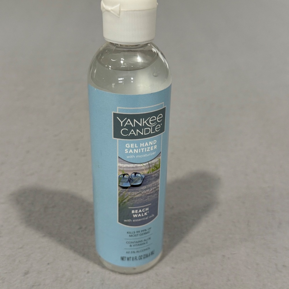Yankee Candle Gel Hand Sanitizer Beach Walk 8 oz Moisturizing Essential Oils